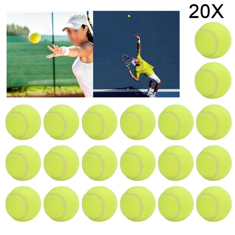 20Tlg Tennisbälle Spielball für Hunde Katzen Ball Set Spielzeug gelb 65mm NEU