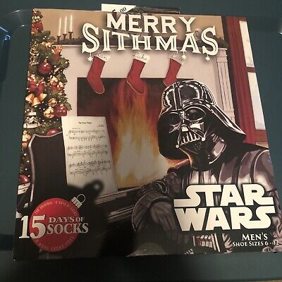 15 Days of Men's Star Wars Socks Christmas Advent Calendar shoe Size 6-12 A059