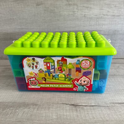 New Cocomelon Melon Patch Academy Early Learning Toy 6 Figures 53Pc Block Set