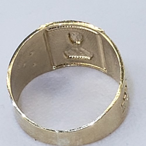 Pre-owned Handmade Mans Solid 14k Yellow Gold Malverde Sinaloa Ring Size 8 9 10 11 12
