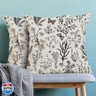 AEIOAE Spring Pillow Covers 24x24 Inch Set of 2,Black Gray Wild Flower Plant Throw Pillows Case,Seasonal Floral Outdoor Decorative Square Linen Farmhouse Decor Cushion Covers for Home Sofa Bed Couch