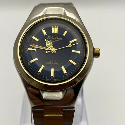 philip persio mens watch 23k gold plate quartz 304008594549