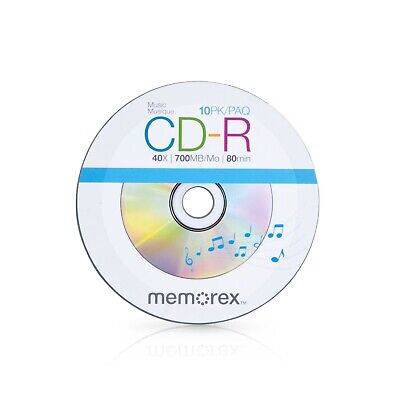 MEMOREX MUSIC CD-R'S - 10 PACK (40X 700MB 80MIN)