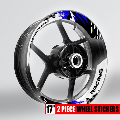 S05W Blue 2-PIECE Rim Wheel Stickers For ZX10RR Ninja 17 18