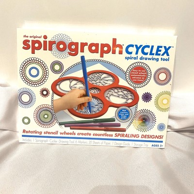 spirograph cyclex art crafts drawing set kit tool guide book and paper 