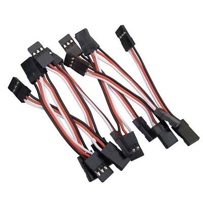 10pcs Male to Male 3-Pin Servo Lead Extension Wire JST Jumper Cable (100mm Lengt