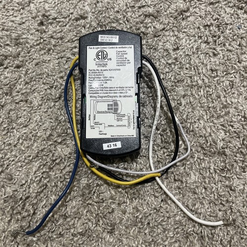 Intertek 99112 Light/Fan Control Module Only