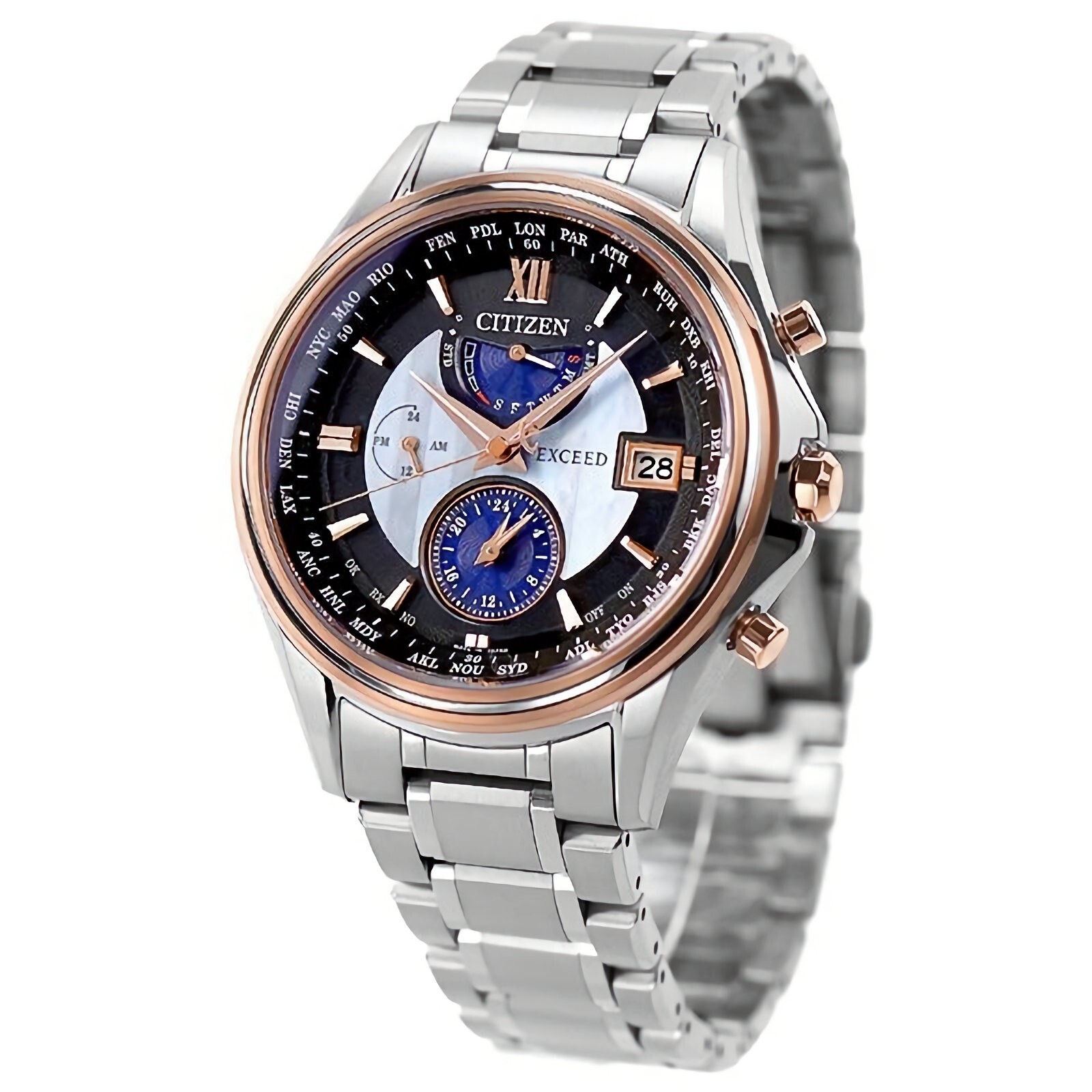 Pre-owned Citizen Exceed At9134-76f Photovoltaic Eco-drive Titanium Watch Limited 300 Pcs