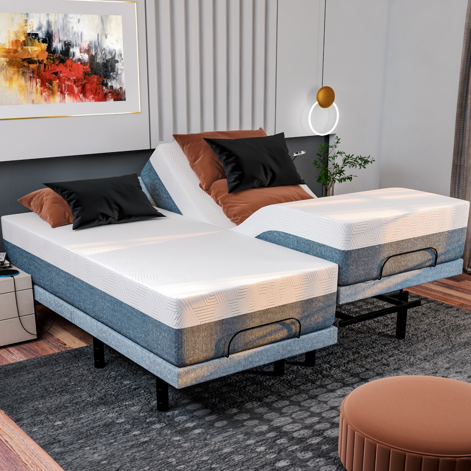 ෆのんぴなෆページ Split King Zero Clearance Smart Adjustable Bed Frame Massage