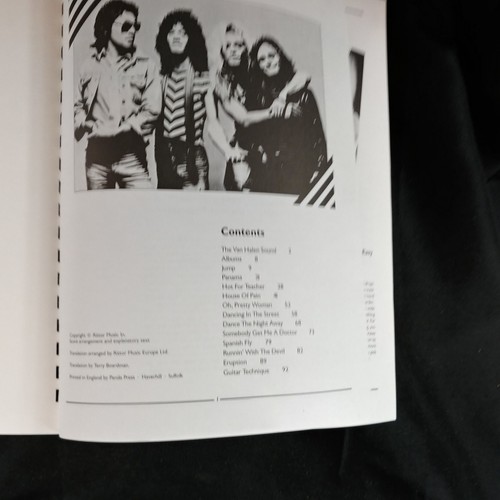 Van Halen Off The Record Song Book Sheet Music