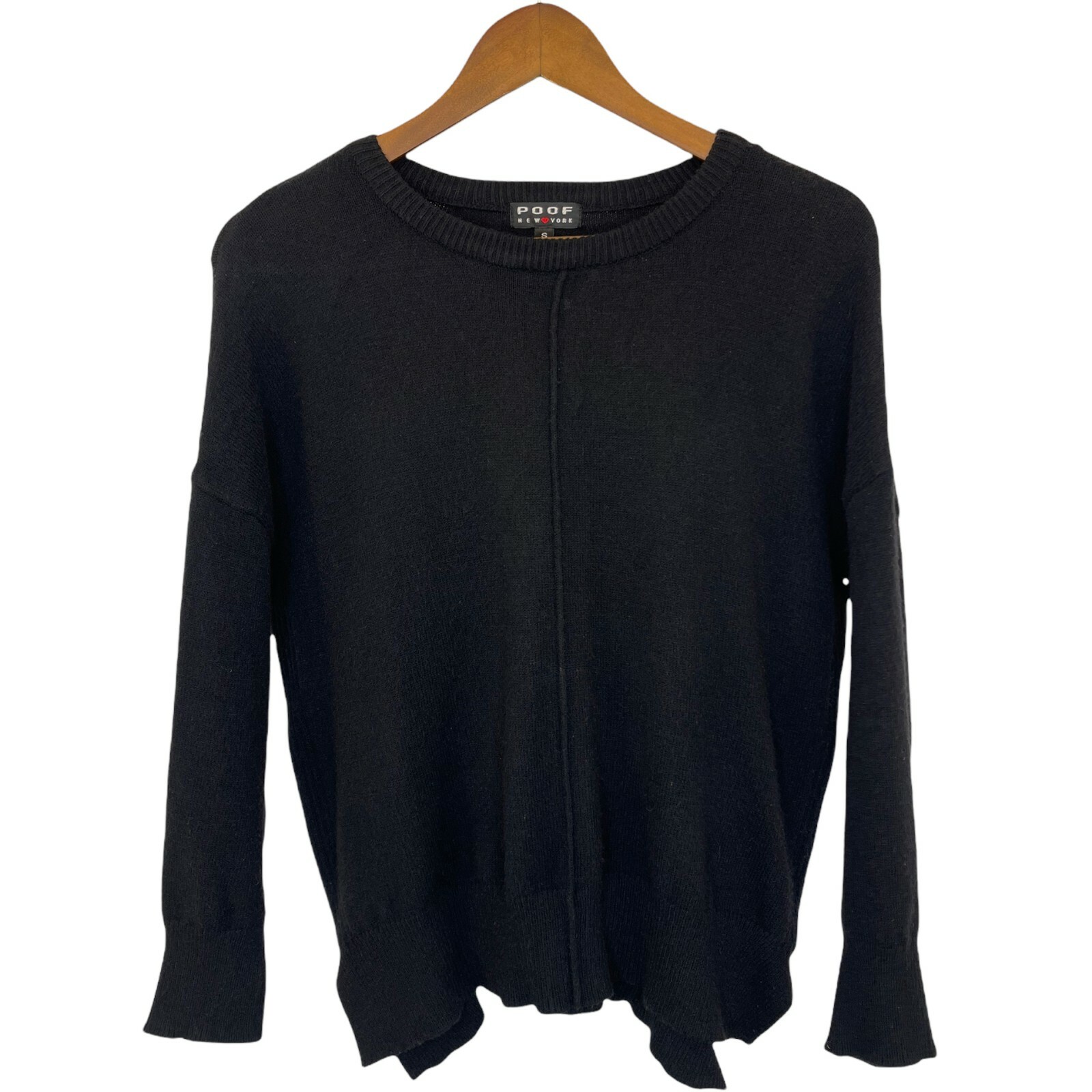 POOF New York Sweater Womens Small Black Pullover Boxy