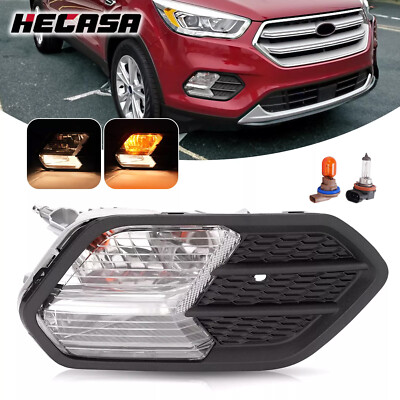 For Ford Escape 2017-2019 Driving Bumper Fog Light w/Black Cover Passenger Right