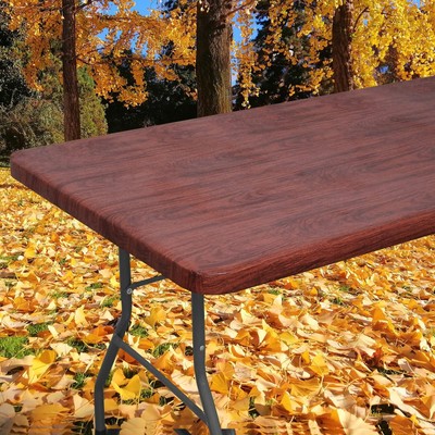 Smiry Rectangle Picnic Tablecloth, Waterproof Elastic Fitted Table Covers for...