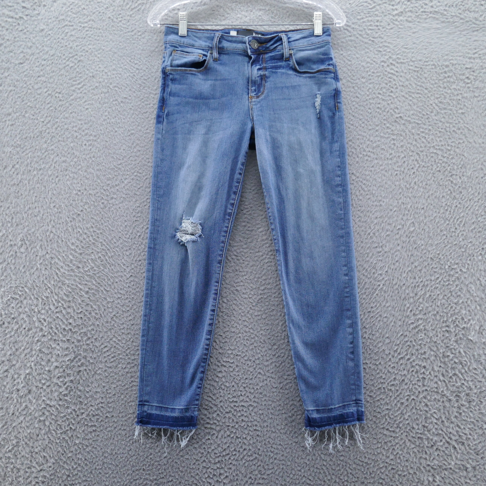 Kut from the Kloth Womens Diana Crop Skinny Jeans 4 Blue High Rise Kurvy Stretch