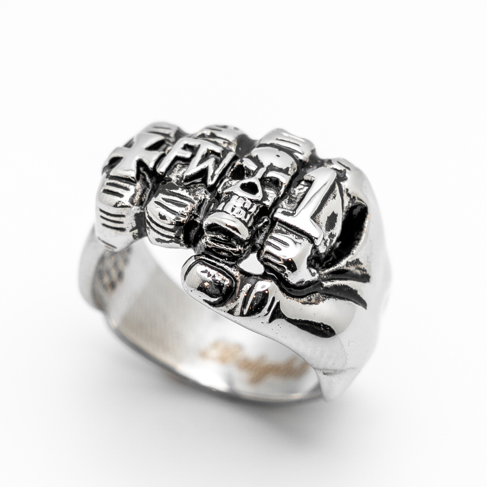 exodus F.T.W. RING × D.O.D. EXODUS Black Titanium Wedding Ring with Beveled Edges - 8mm