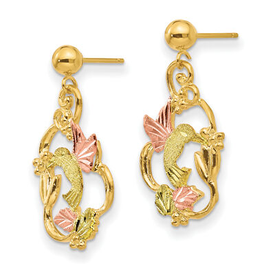 Pre-owned Black Hills Gold 10k Tri-color  Post Earrings 10bh657