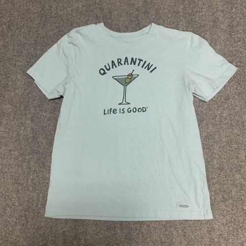 Life Is Good Shirt Adult Size Medium Quarantini Graphic Short Sleeve Mens |  eBay