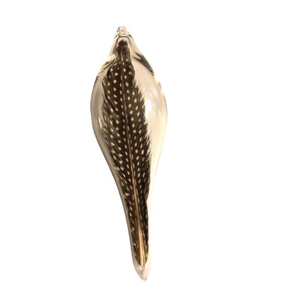 Pea Hen Feather In Hand Spun Borosilicate Glass Christmas Ornament New Signed