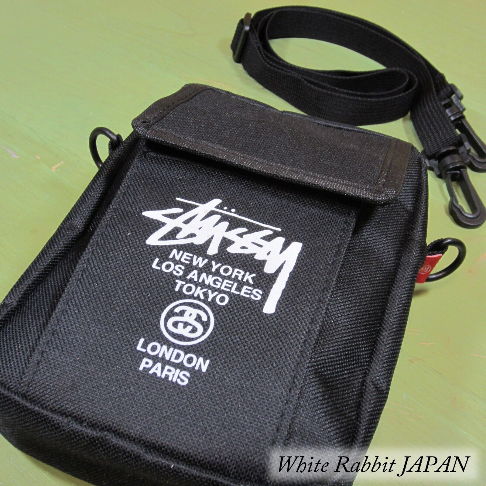 STUSSY Mini Shoulder Bag Crossbody Pochette Pouch Black STUSSY Mini Shoulder Bag Crossbody Pochette Pouch Black