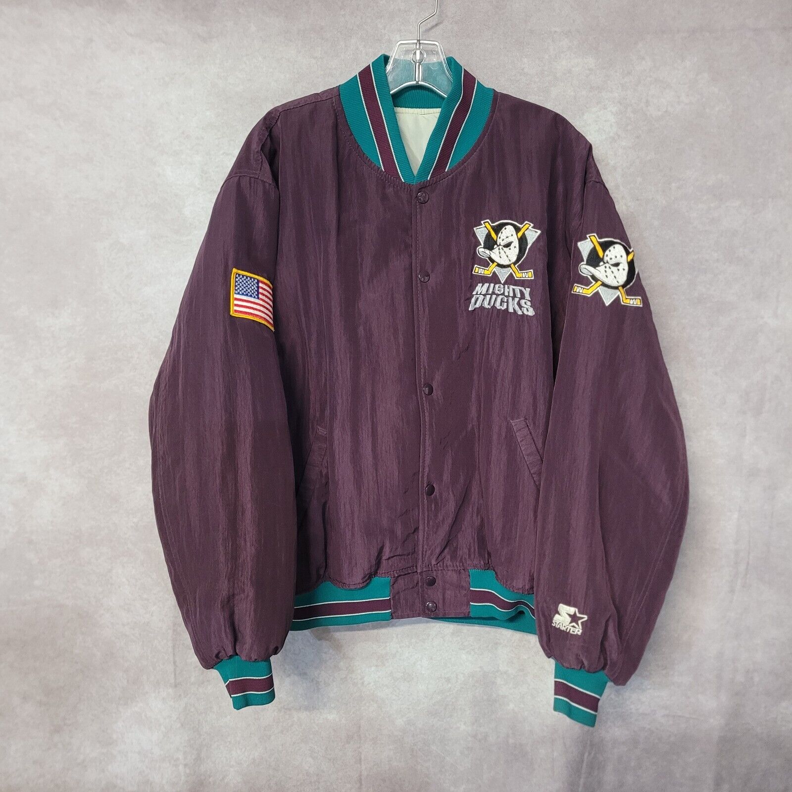 Rare Vintage 90s Starter NHL Mighty Ducks Bomber Hockey Rare Vintage 90s Starter NHL Mighty Ducks Bomber Hockey