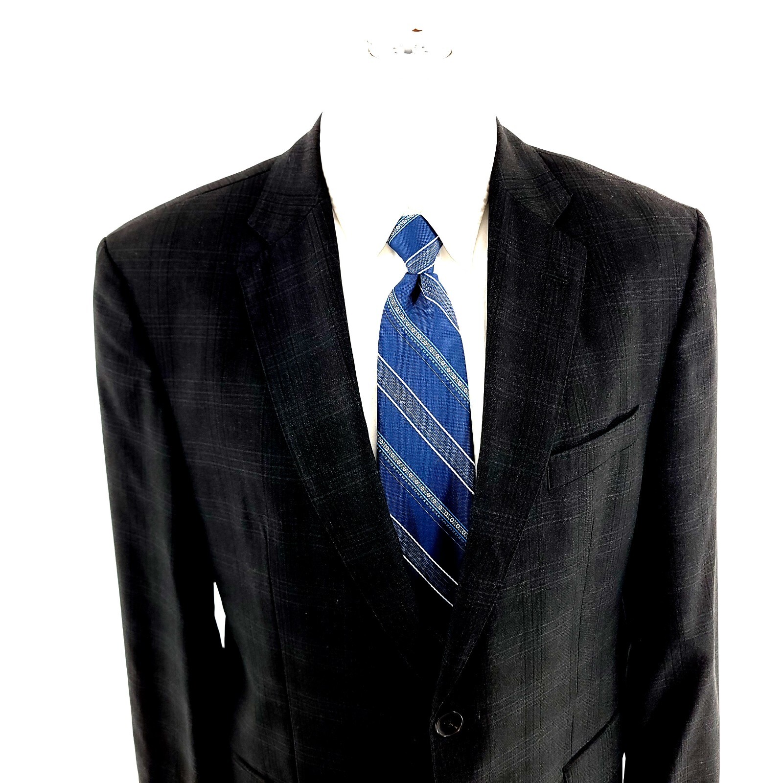 Hugo Boss Marzotto Super 110s 2 Button Blazer 40S Gray Plaid