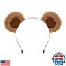 SIOTMERA Bear Ears Headband Brown, Cute Care Movable Hairband Adult with Toddler Animals Costume, Soft Makeup Head Wear for Washing Face Women