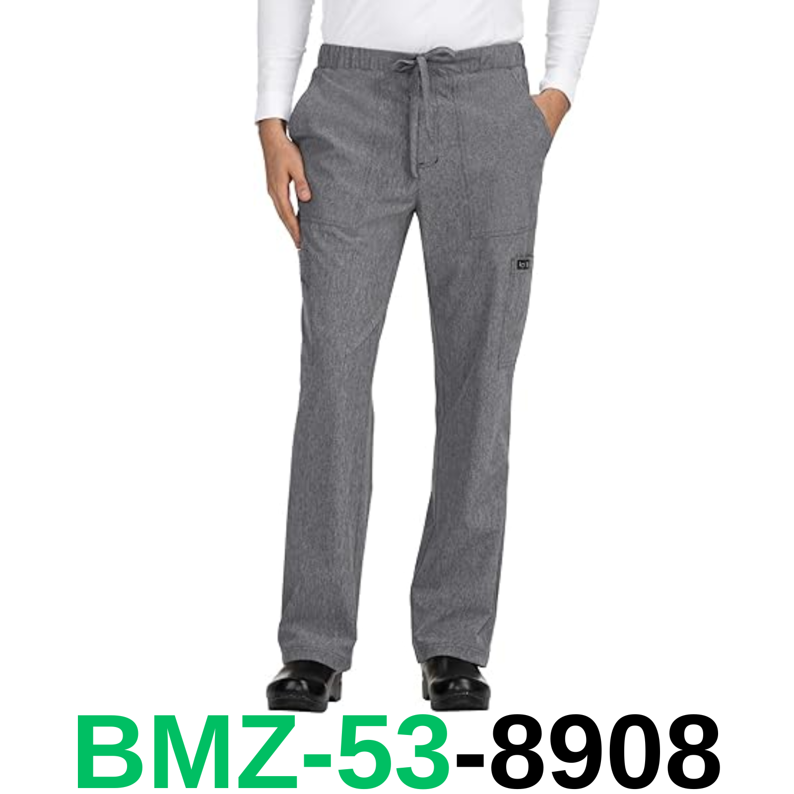 KOI Basics for Men 605 Luke Pant (Heather Grey, Large Short)