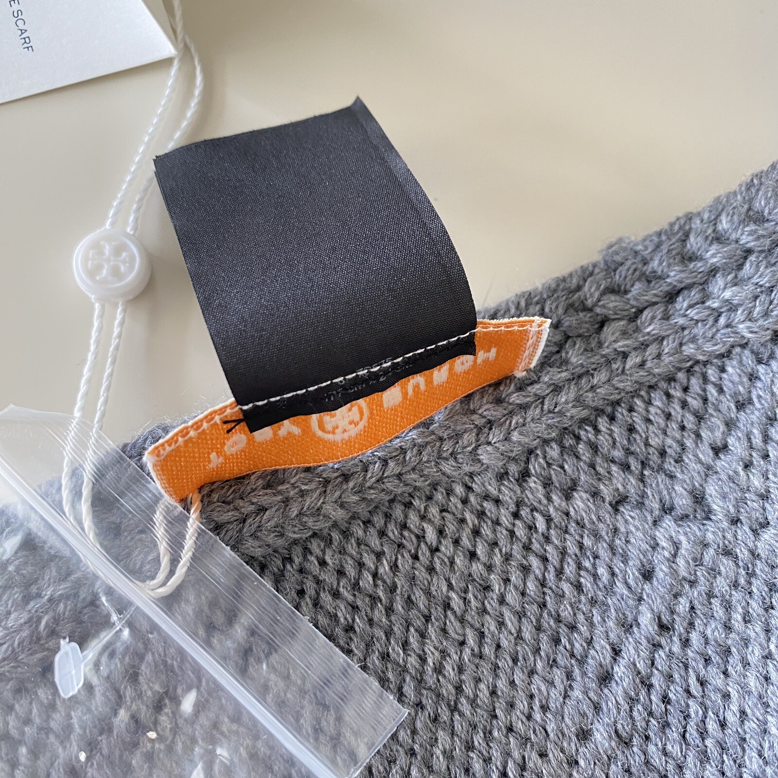 New Tory Burch Pearl Wool Scarf Gray 78575 | eBay