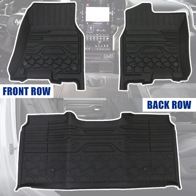 3PCS Floor Mats Fit For RAM 1500 2019 2020 2021 2022 Crew Cab All Weather TPE