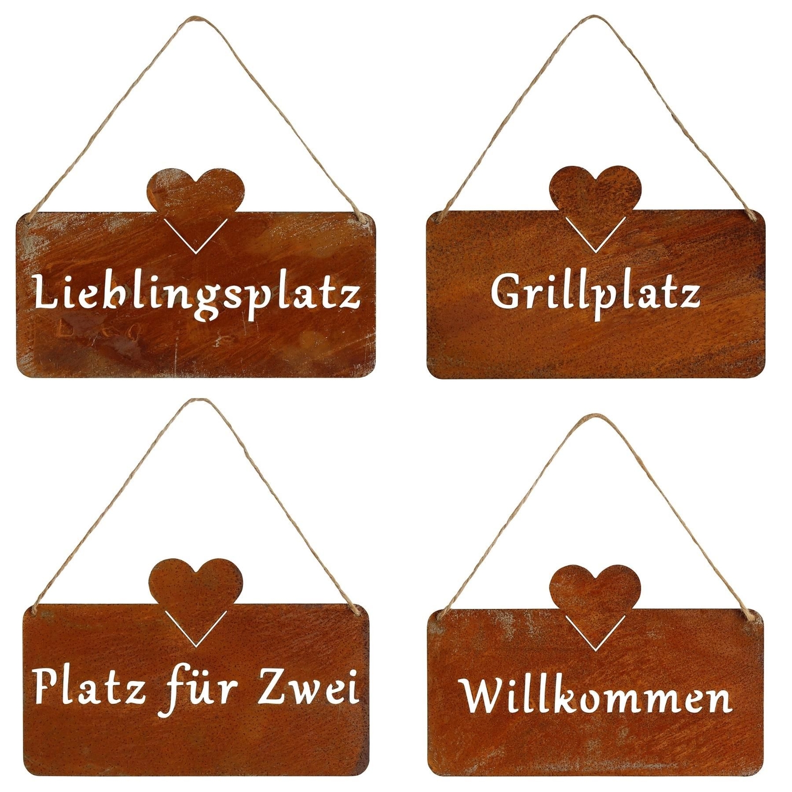 Rost Schild Lieblingsplatz Grillplatz Willkommen Platz für Zwei Edelrost Deko