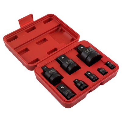 Impact Reducer Set 8pcs Socket Adapter 1/4-1in Drive CR-MO Steel w/ Case