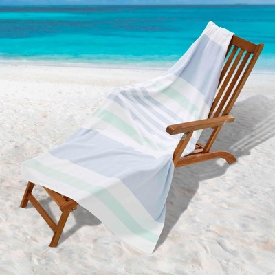 Izod Stripe Blue/Green Beach Towel - Beach Towel