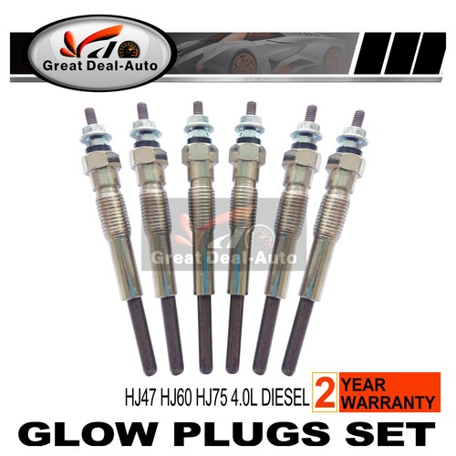 12 Volt Glow Plugs for Toyota Landcruiser HJ75 4.0L 2H Diesel Engine 84