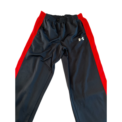 MENS UNDER ARMOR RED AND BLACK SWEAT PANTS NO SIZE TAG STRETCH FIT