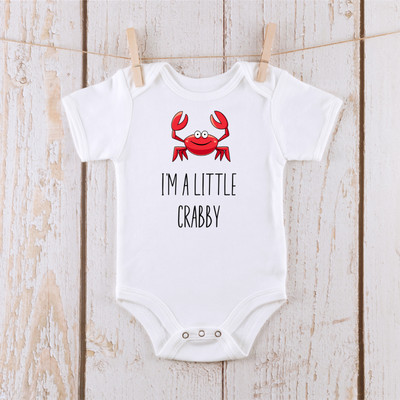 Little Bit Crabby Onesie | Custom Kids Tshirt | Summer Onesie Little Bit Crabby