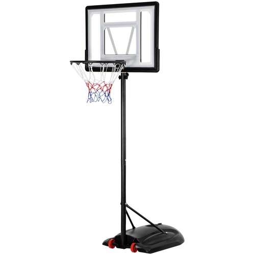 Portable Basketball Hoop Outdoor Goals System Adjustable w/PVC Backboard Wheels 