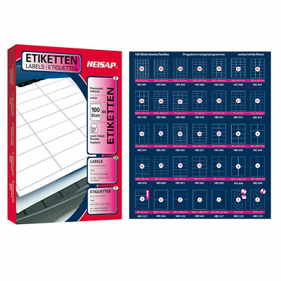Haftetiketten Universal Original Heisap, weiß, kompatibel mit Zweckform + Herma