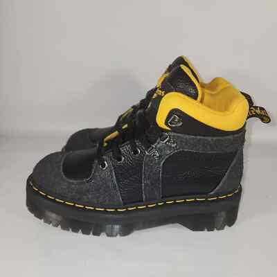 Dr Martens Zuma Hiker Boots Black Leather Suede Platform Boots NEW Size 9