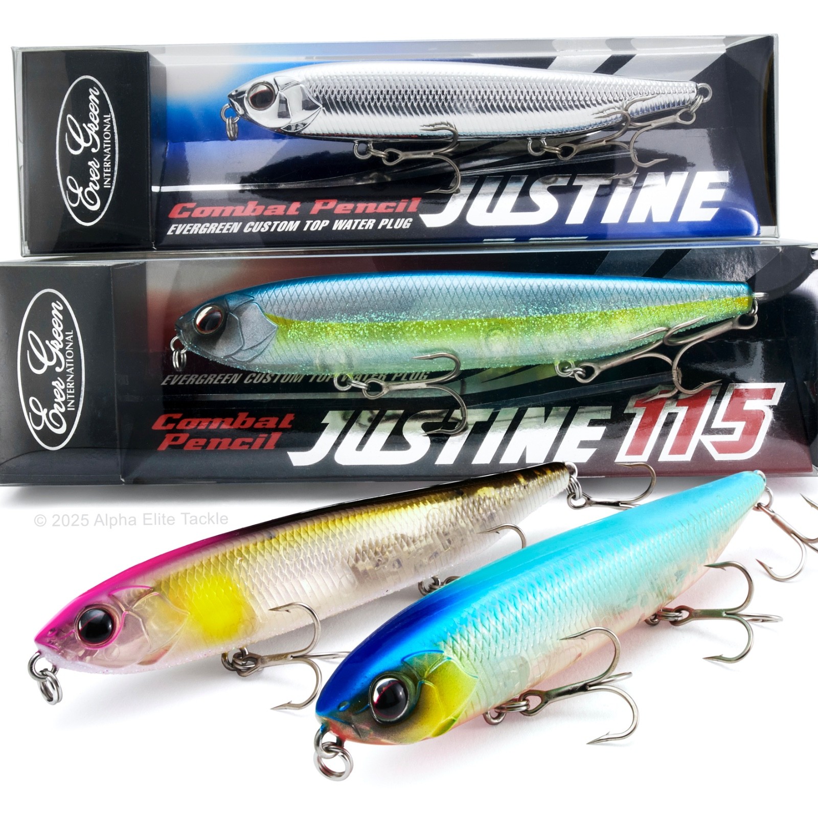 Evergreen Combat Pencil Justine JT-95 / JT-115 Topwater Plug