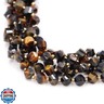 Malahill Wholesale Natural Stone Beads for DIY Jewelry Making Sold per Bag 5 Strands and one roll Cord Inside Faceted S Shape Dark Tiger's Eye 10mm