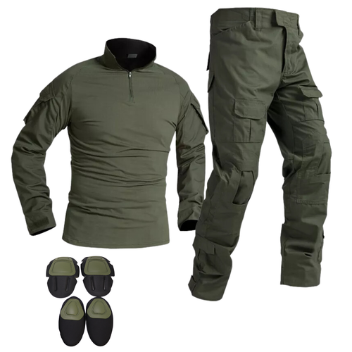 McGuire Gear Tactical FROG Combat Suit W/Removable Elbow & Knee Pads, Olive Drab