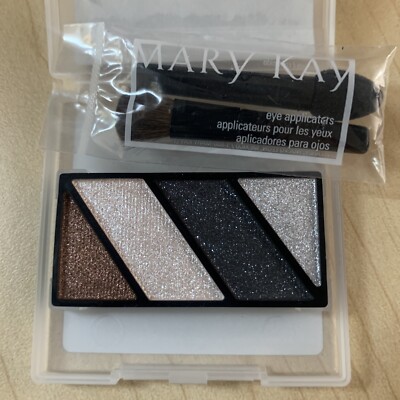 Mary Kay Mineral Eye Color Quad in Black Ice Eyeshadow w/ Applicators
