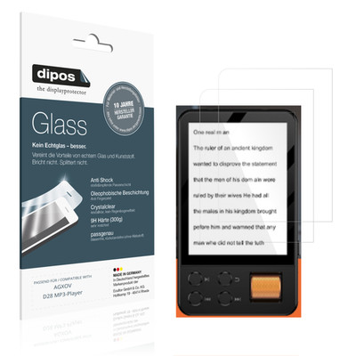 2x Screen Protector for AGXOV D28 MP3-Player Flexible Glass 9H dipos