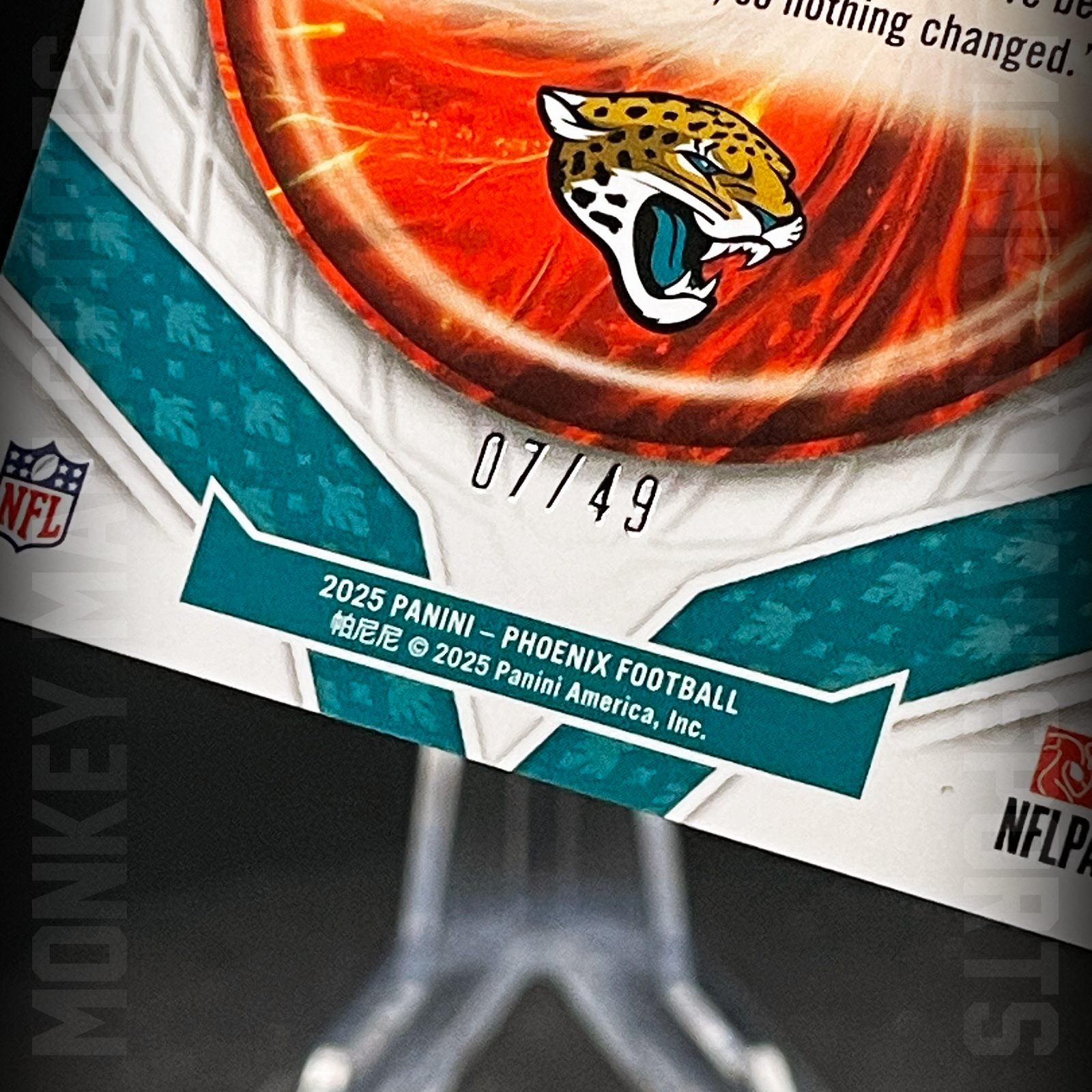 Additional photo 2 of 2025 Phoenix - Travis Hunter Rookie RC /49 - PARAGON #12 GOLD MOJO JAGUARS MINT