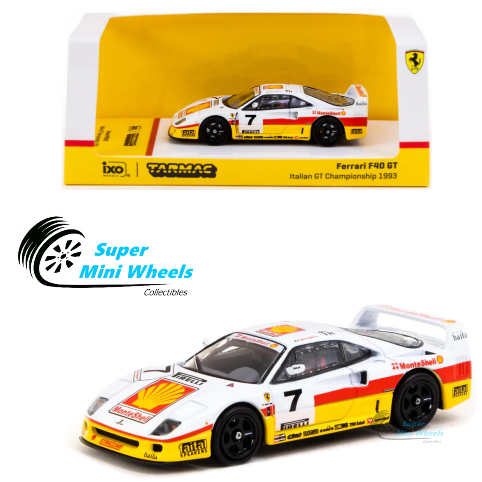 TARMAC iXO Ferrari F40 ホワイト 1/64 未開封 In Stock) Tarmac Works 1/64 Ferrari F40 Lightweight White