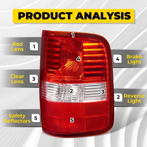 New Red Lens Tail Light Set For Ford F-150 2004-2008 Driver and Passenger Side