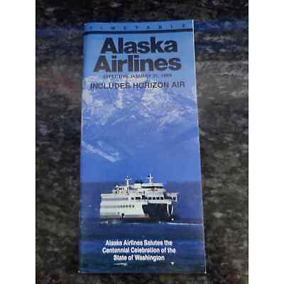 Alaska Airlines Schedule Timetable January 31 1989