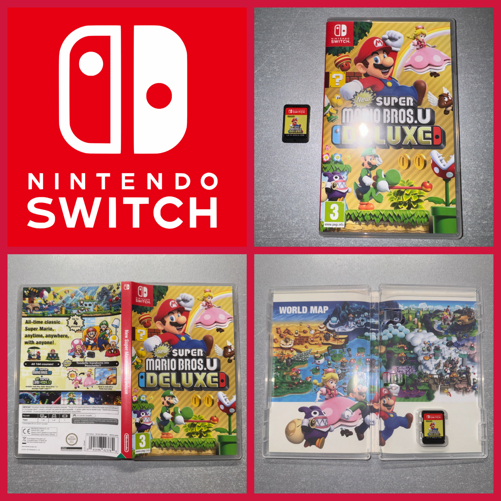 Nintendo Switch 本体 + Super Mario Bros. Nintendo Switch Gray Console with New Super Mario Bros. U