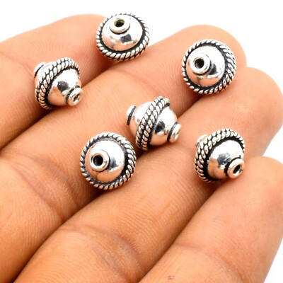 10 Pcs 8mm Bali Bead Antique Silver Plated Jewelry Making Bead