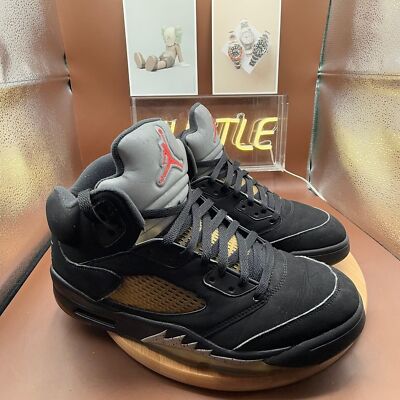 Nike Air Jordan 5 Retro OG Black Metallic Silver 2016 Size 11.5